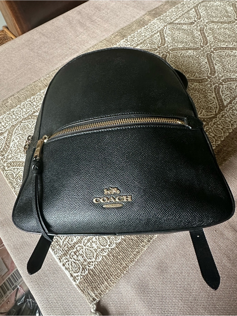 Coach Black Leather Mini Backpack with Gold Hardware Accents - Picture 2 of 5